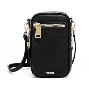 #189 NWT - TUMI Voyageur Katy Crossbody, Sling Bag, Black Leather & Gold Hardwar